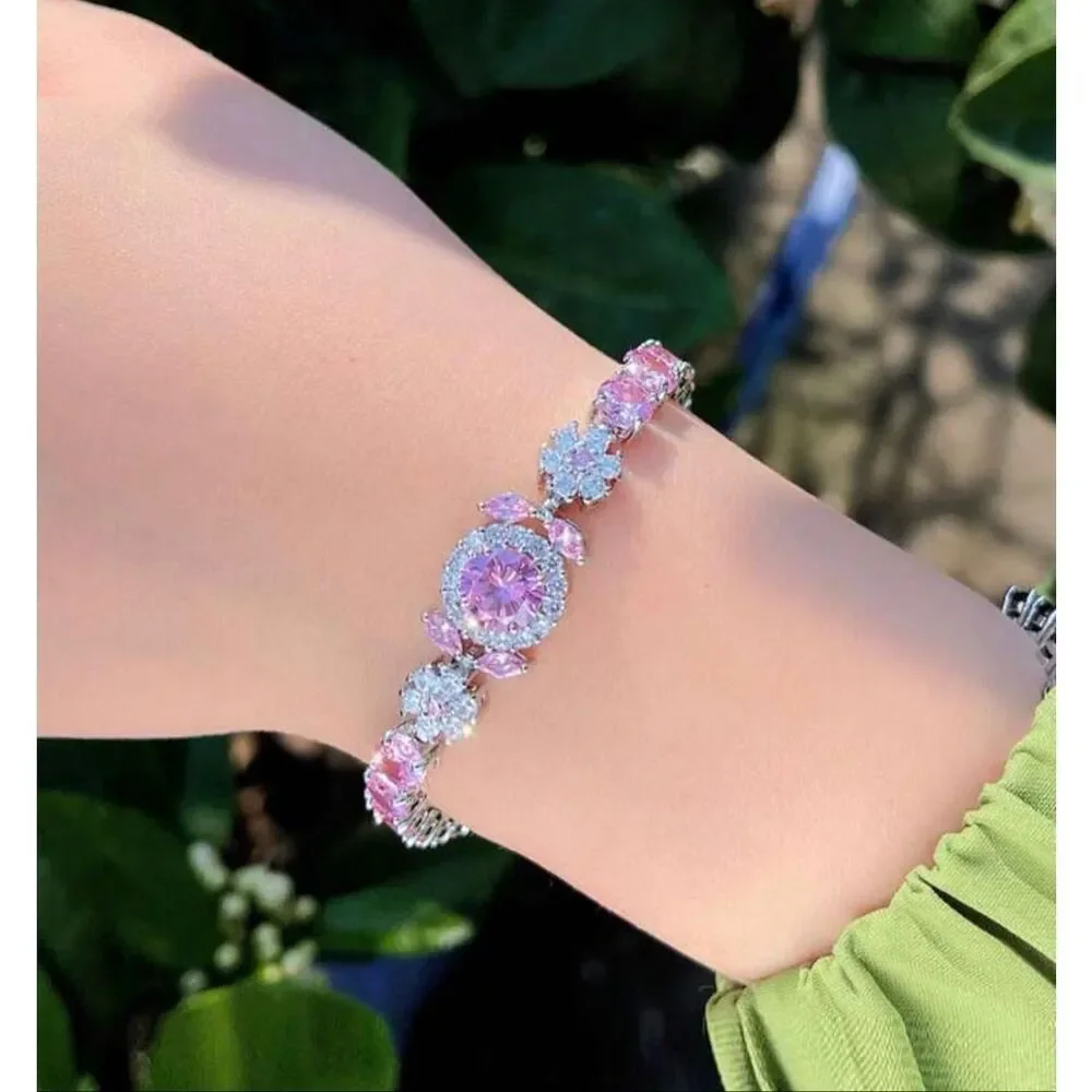 Sparkling Pink CZ Bracelet